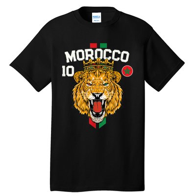 Morocco Lion Flag Sport Soccer Jersey Tee Football Proud Tall T-Shirt