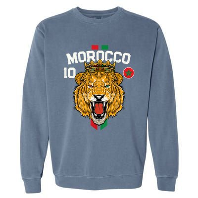 Morocco Lion Flag Sport Soccer Jersey Tee Football Proud Garment-Dyed Sweatshirt