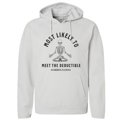 Most Likely Funny Deductible Chronic Condition Illness Performance Fleece Hoodie