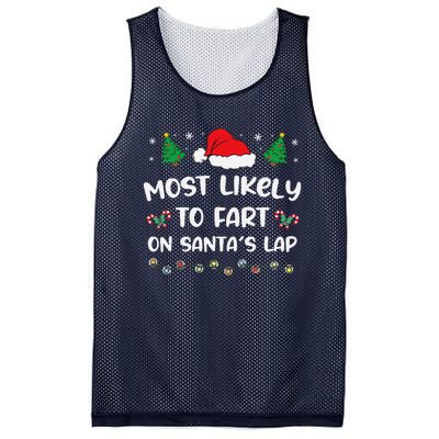 Most Likely Fart Santa Lap Lights Decor Christmas Tree Party Mesh Reversible Basketball Jersey Tank