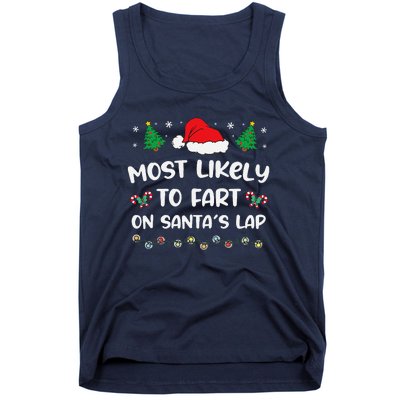 Most Likely Fart Santa Lap Lights Decor Christmas Tree Party Tank Top