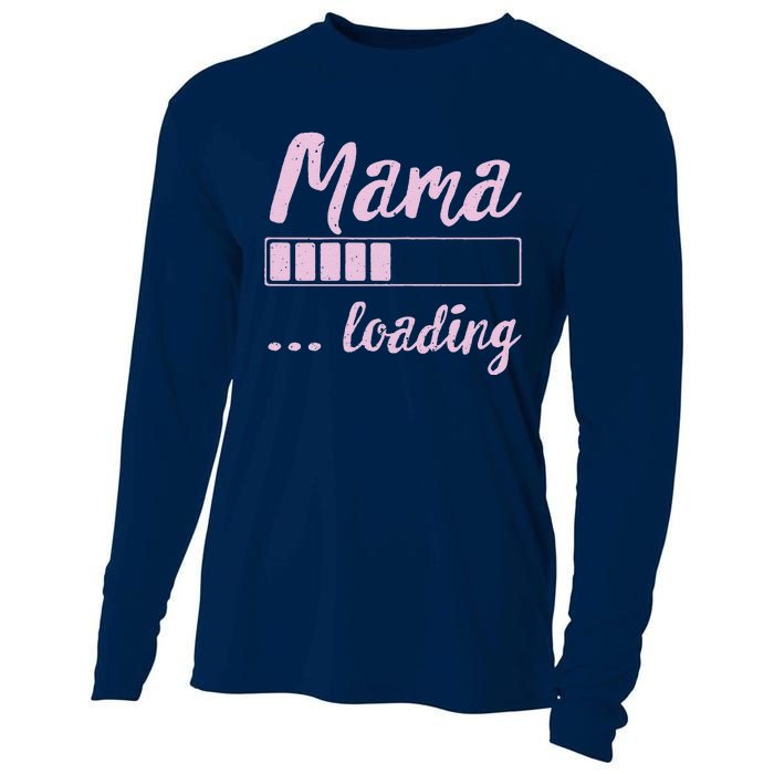 Mama Loading Future Mom Funny New Mommy Mother Soon To Be Cooling Performance Long Sleeve Crew