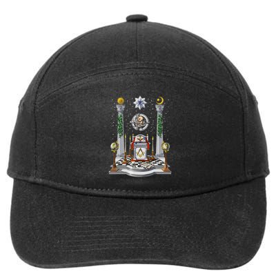 Masonic Lodge Freemason Masonic Compass Freemasonry 7-Panel Snapback Hat