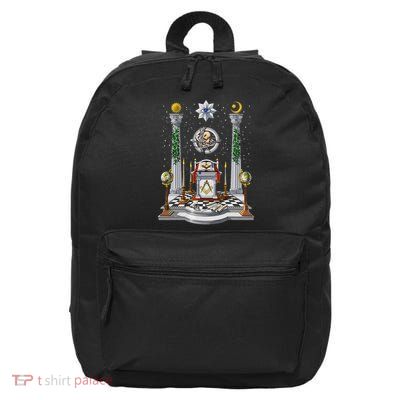 Masonic Lodge Freemason Masonic Compass Freemasonry 16 in Basic Backpack
