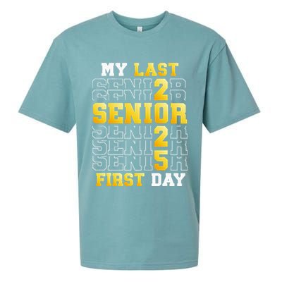 My Last First Day Senior 2025 Back To School Class Of 2025 Sueded Cloud Jersey T-Shirt