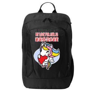 My Love For Her Is Magical Cute Gift Couple Unicorn Valentine's Day Gift City Backpack