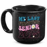 My Last First Day Senior 2025 Daisy Back To School 15oz Campfire Ceramic Mug