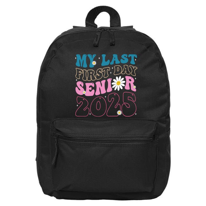 My Last First Day Senior 2025 Daisy Back To School 16 in Basic Backpack