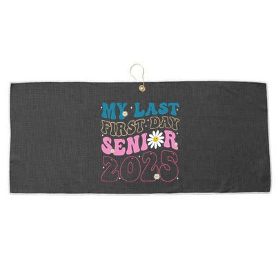 My Last First Day Senior 2025 Daisy Back To School Large Microfiber Waffle Golf Towel