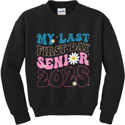 My Last First Day Senior 2025 Daisy Back To School Kids Sweatshirt