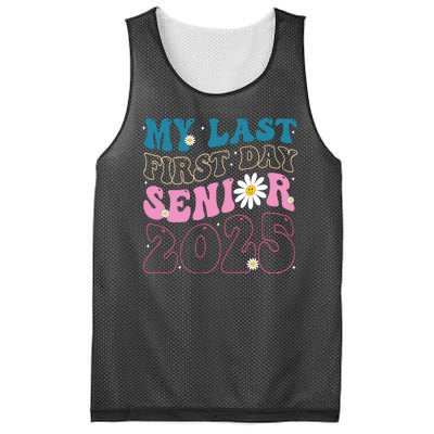 My Last First Day Senior 2025 Daisy Back To School Mesh Reversible Basketball Jersey Tank