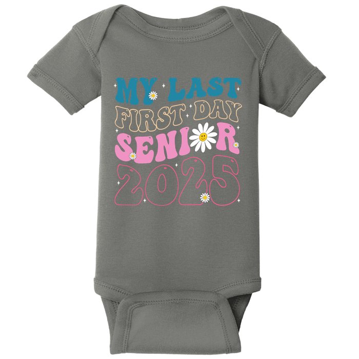 My Last First Day Senior 2025 Daisy Back To School Baby Bodysuit