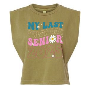 My Last First Day Senior 2025 Daisy Back To School Garment-Dyed Women's Muscle Tee