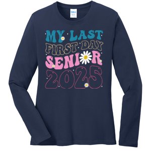 My Last First Day Senior 2025 Daisy Back To School Ladies Long Sleeve Shirt