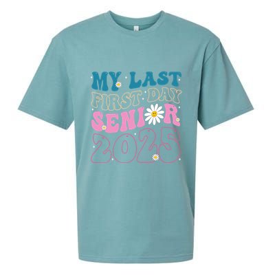 My Last First Day Senior 2025 Daisy Back To School Sueded Cloud Jersey T-Shirt