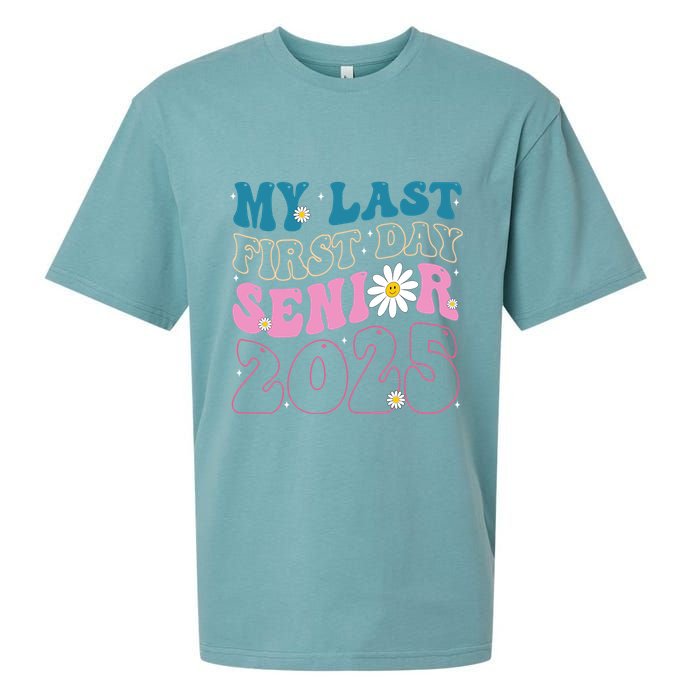 My Last First Day Senior 2025 Daisy Back To School Sueded Cloud Jersey T-Shirt