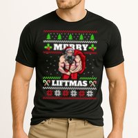 Merry Liftmas Funny Lifting Weights Jacked Santa Claus Ugly Christmas Cooling Performance Crew T-Shirt