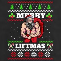 Merry Liftmas Funny Lifting Weights Jacked Santa Claus Ugly Christmas Adult Drive Performance Visor