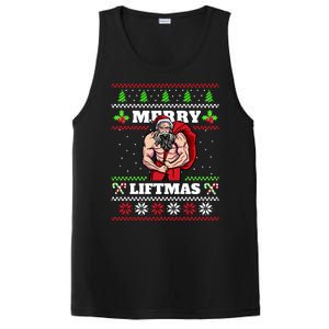 Merry Liftmas Funny Lifting Weights Jacked Santa Claus Ugly Christmas PosiCharge Competitor Tank