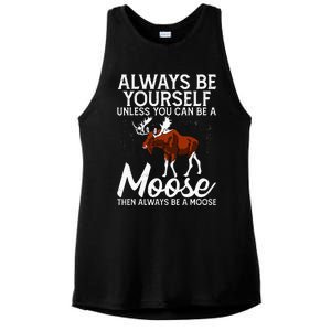 Moose Lover Funny Saying Moose Ladies PosiCharge Tri-Blend Wicking Tank