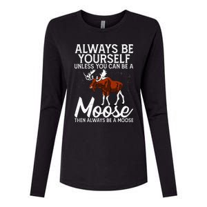 Moose Lover Funny Saying Moose Womens Cotton Relaxed Long Sleeve T-Shirt