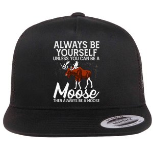 Moose Lover Funny Saying Moose Flat Bill Trucker Hat