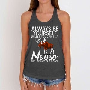 Moose Lover Funny Saying Moose Women's Knotted Racerback Tank