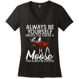 Moose Lover Funny Saying Moose Women's V-Neck T-Shirt