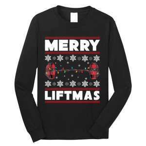 Merry Liftmas Funny Christmas Gym Workout Fitness Gift Long Sleeve Shirt