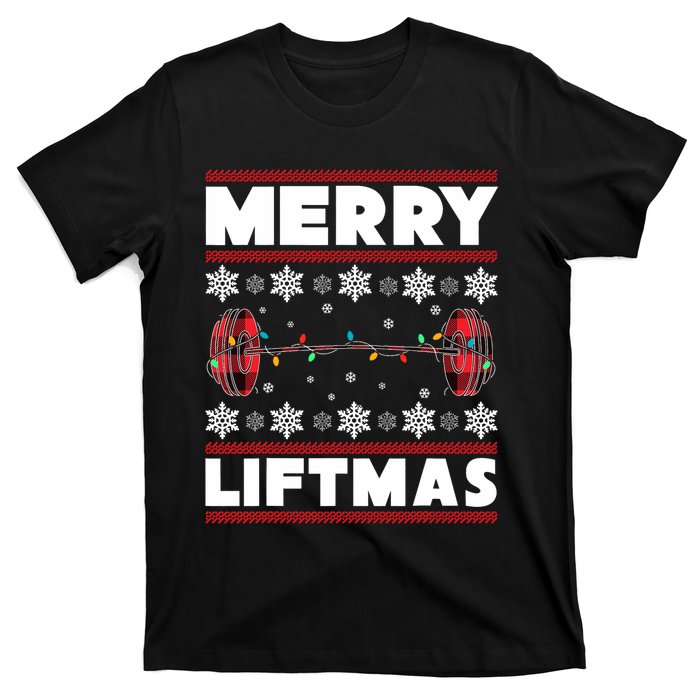 Merry Liftmas Funny Christmas Gym Workout Fitness Gift T-Shirt