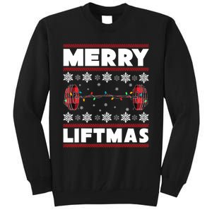 Merry Liftmas Funny Christmas Gym Workout Fitness Gift Tall Sweatshirt