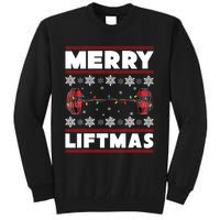 Merry Liftmas Funny Christmas Gym Workout Fitness Gift Tall Sweatshirt