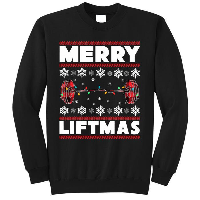 Merry Liftmas Funny Christmas Gym Workout Fitness Gift Tall Sweatshirt