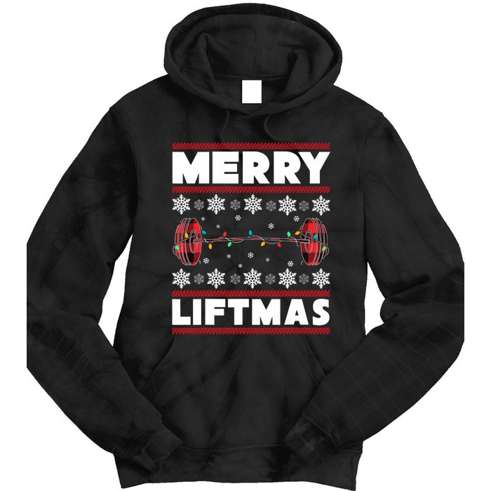 Merry Liftmas Funny Christmas Gym Workout Fitness Gift Tie Dye Hoodie