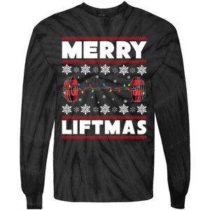 Merry Liftmas Funny Christmas Gym Workout Fitness Gift Tie-Dye Long Sleeve Shirt