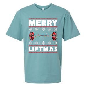 Merry Liftmas Funny Christmas Gym Workout Fitness Gift Sueded Cloud Jersey T-Shirt