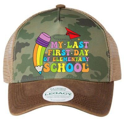 My Last First Day Of Elementary School Back To School Legacy Tie Dye Trucker Hat