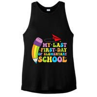 My Last First Day Of Elementary School Back To School Ladies PosiCharge Tri-Blend Wicking Tank