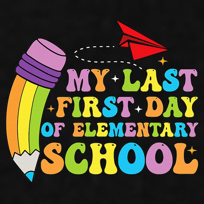 My Last First Day Of Elementary School Back To School Ladies PosiCharge Tri-Blend Wicking Tank