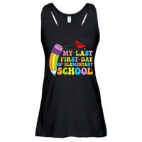 My Last First Day Of Elementary School Back To School Ladies Essential Flowy Tank