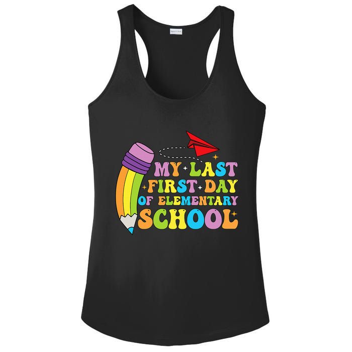 My Last First Day Of Elementary School Back To School Ladies PosiCharge Competitor Racerback Tank