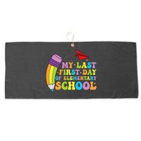 My Last First Day Of Elementary School Back To School Large Microfiber Waffle Golf Towel