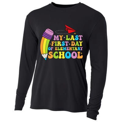 My Last First Day Of Elementary School Back To School Cooling Performance Long Sleeve Crew