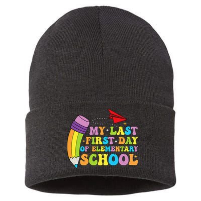 My Last First Day Of Elementary School Back To School Sustainable Knit Beanie