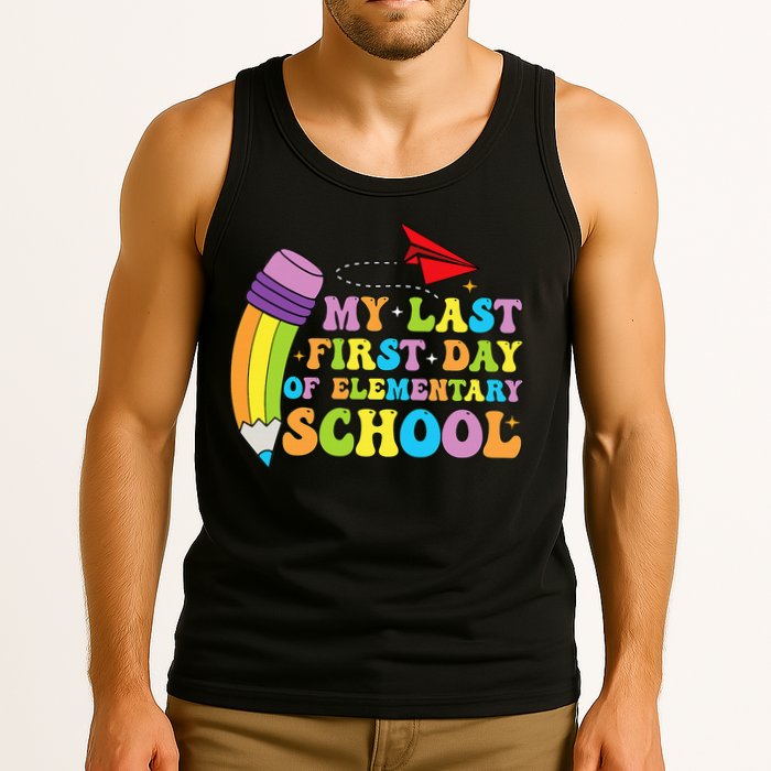 My Last First Day Of Elementary School Back To School Tank Top