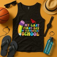 My Last First Day Of Elementary School Back To School Tank Top
