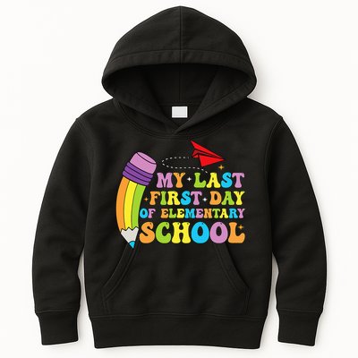 My Last First Day Of Elementary School Back To School Kids Hoodie