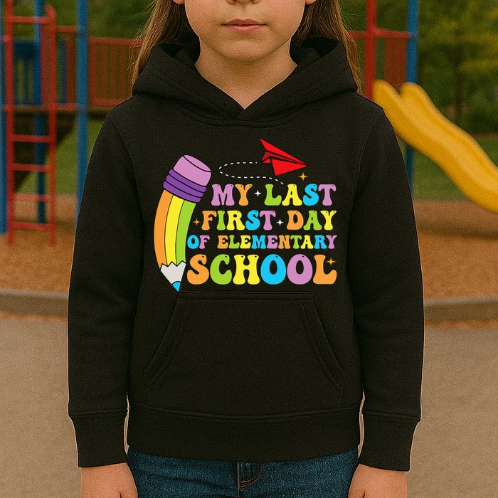 My Last First Day Of Elementary School Back To School Kids Hoodie