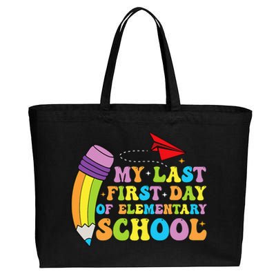 My Last First Day Of Elementary School Back To School Cotton Canvas Jumbo Tote