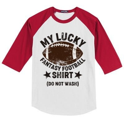 My Lucky Fantasy Football Shirt Do Not Wash Kids Colorblock Raglan Jersey